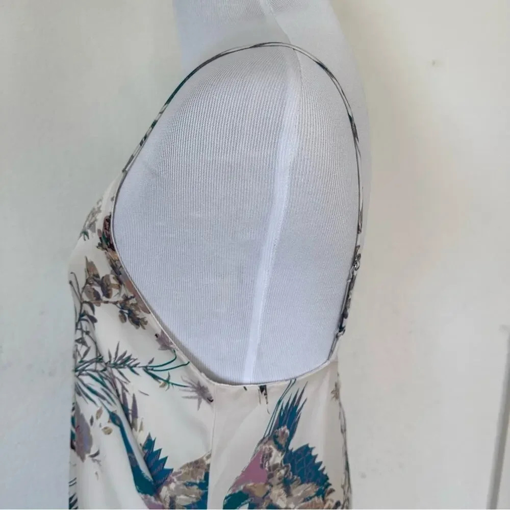 Honey Punch Spring Cream Floral High Low Dress with side Pockets - Picture 9 of 11
